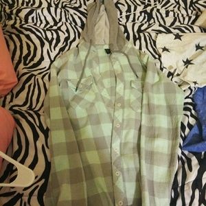 Fulltilt Flannel shirt with hoodie